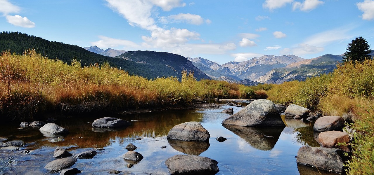 mountains and a river