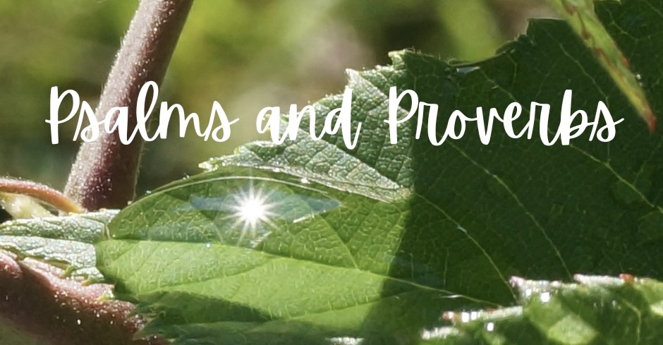 greenery in the background and "Psalms and Proverbs" in the text overlay